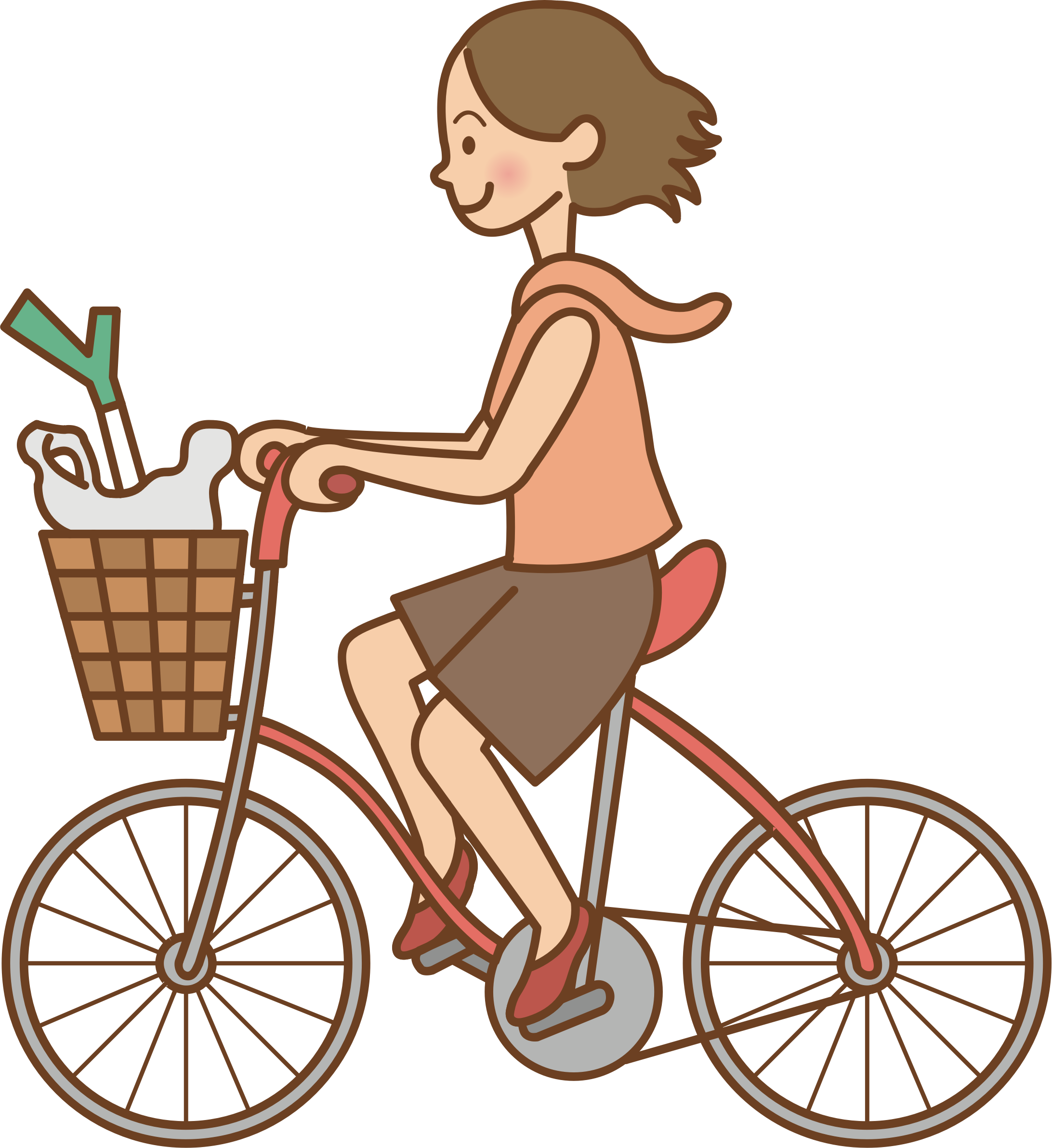 This Free Icons Png Design Of Woman Riding A Bicycle - Riding A Bike Clipart (2184x2382)