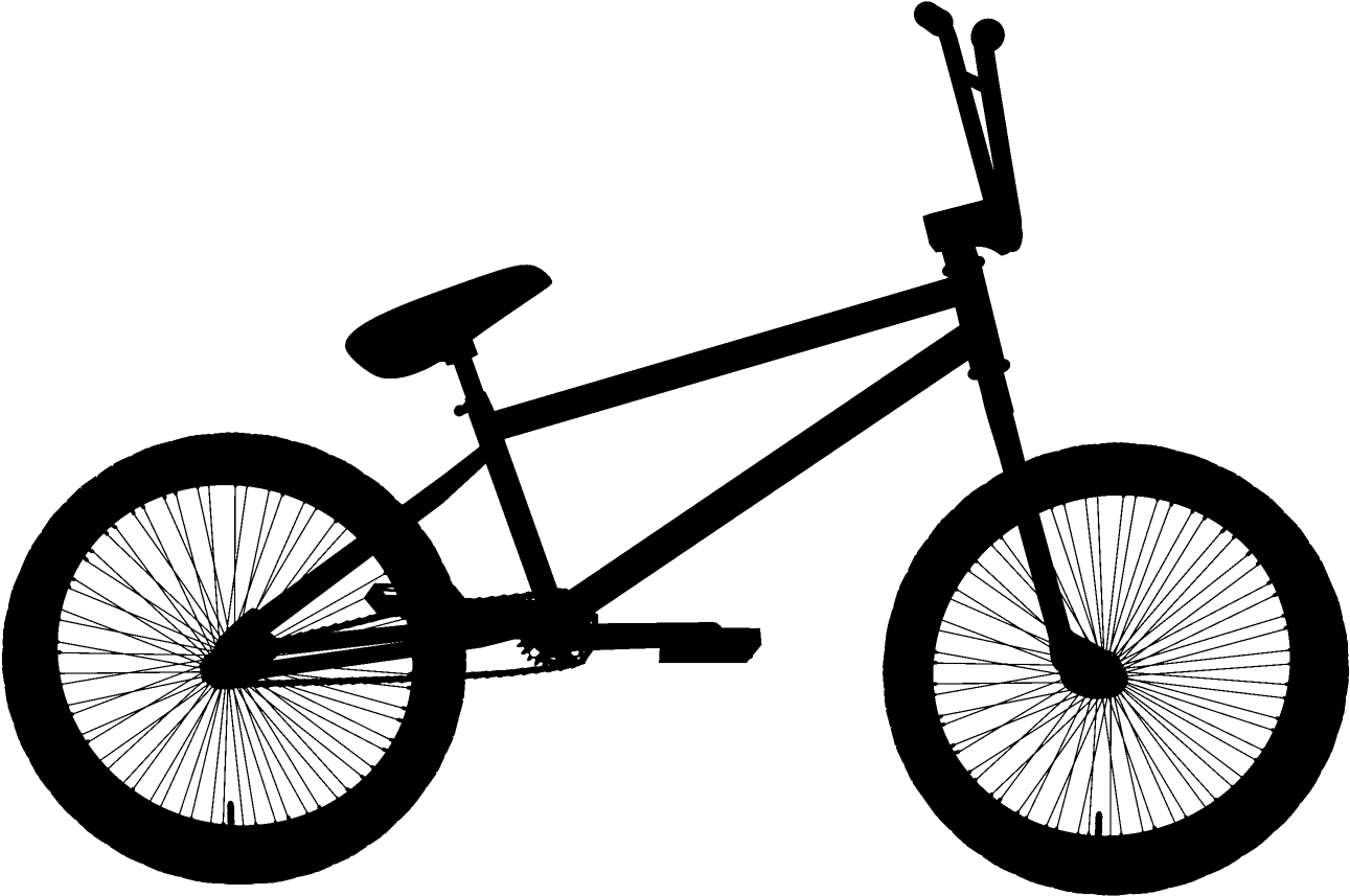 Black Bmx Bicycle Clipart Png - Fixie Bmx Bikes (1347x888)