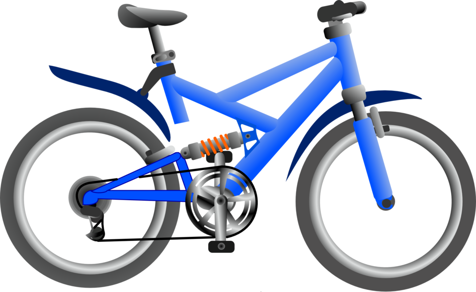 Illustration Of A Bicycle - Blue Bike Clip Art (958x588)