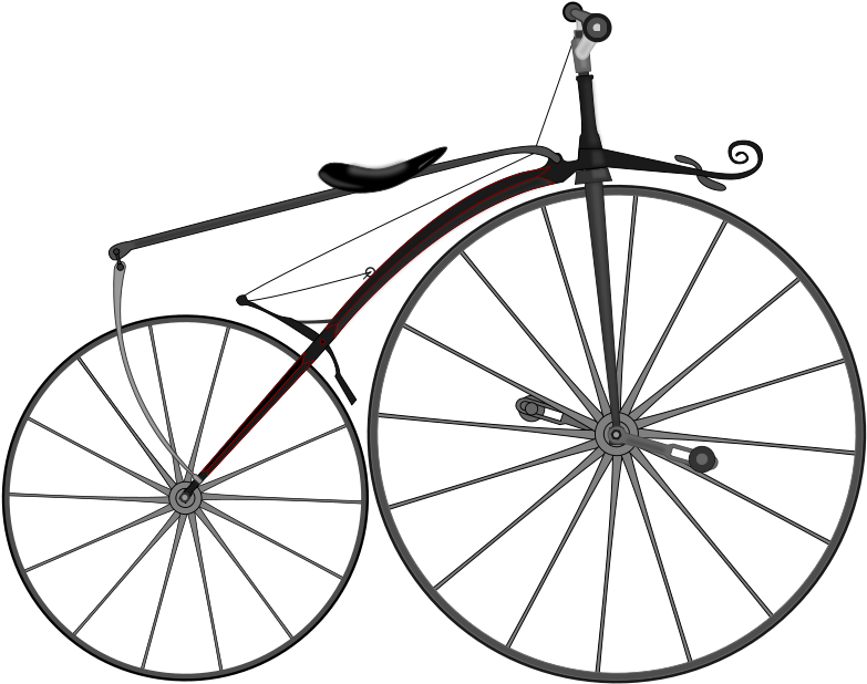 Free 1863 Boneshaker Bike - Vintage Bicycle Clipart Png (800x635)
