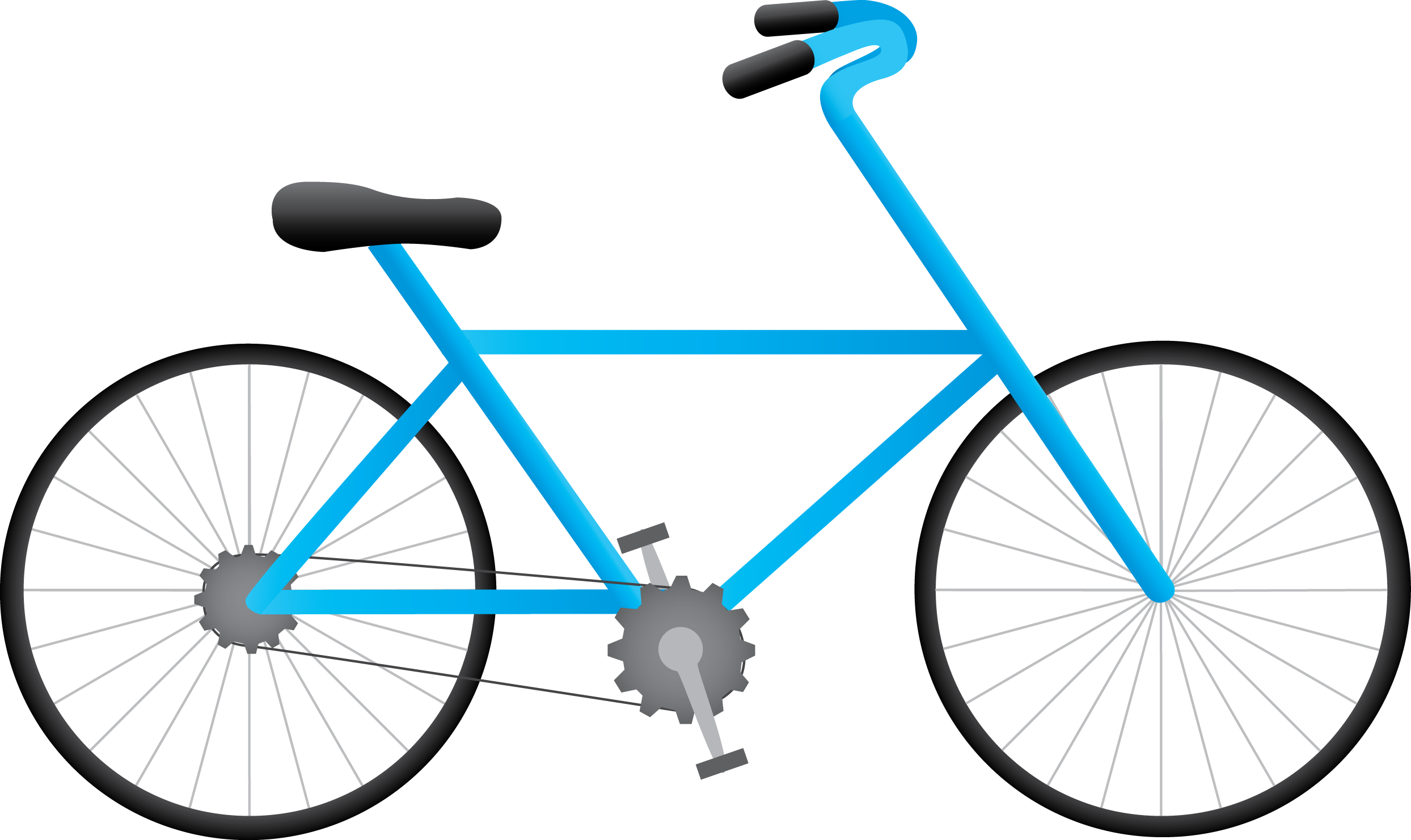Bicycle Blue Cliparts - Bicycle (2488x1481)