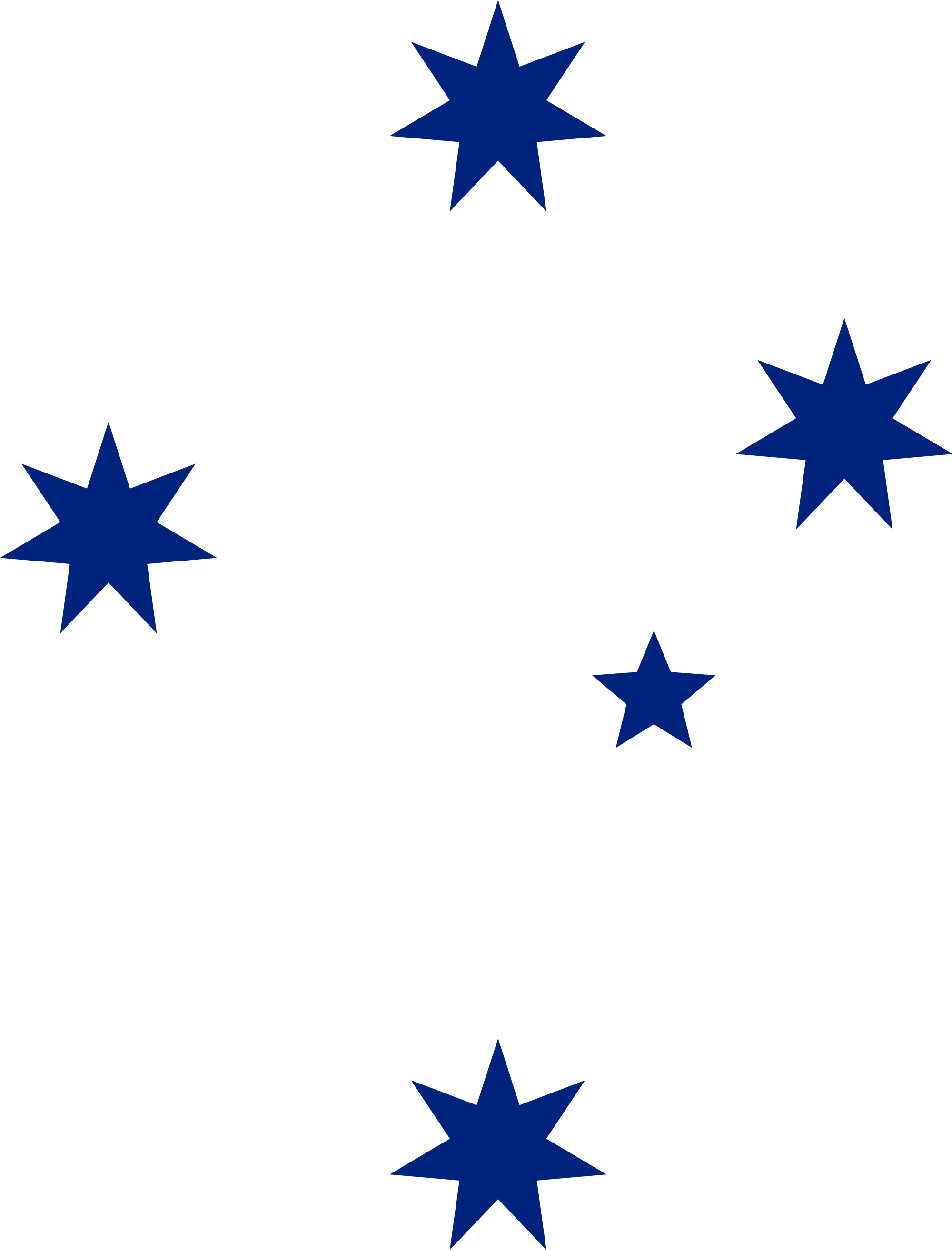 Blue Southern Cross Svg Clip Arts 456 X 598 Px - Southern Cross Stars Australia (2000x2629)