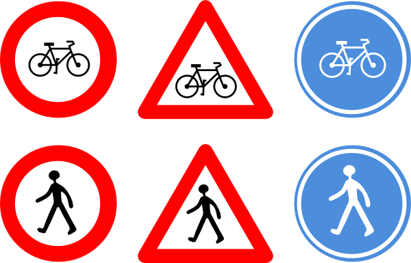 Bicycle Traffic Signs Svg Clip Arts 600 X 385 Px - Bien Bao Giao Thong (1148x737)