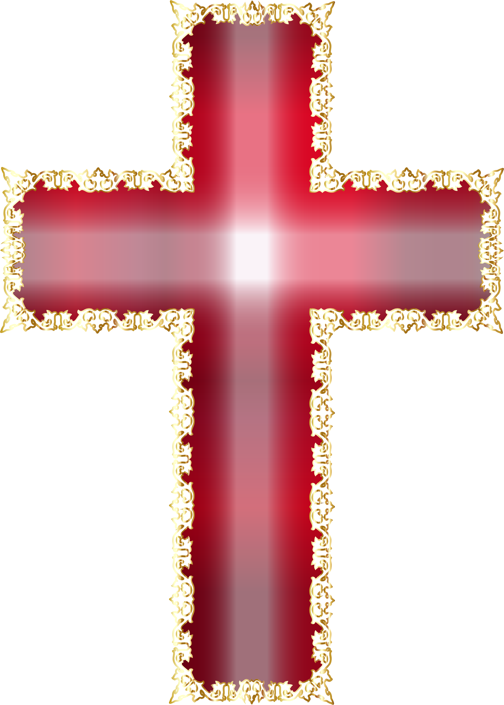 Clipart Golden Decorative Flourish Silhouette Cross - Cross With No Background (1682x2354)