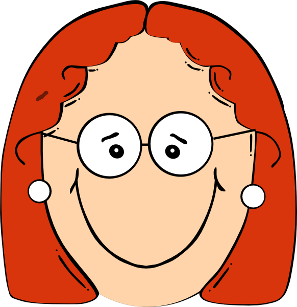 Happy Red Head Girl With Glasses Png Clip Art - Sad Face Girl Clipart (582x600)