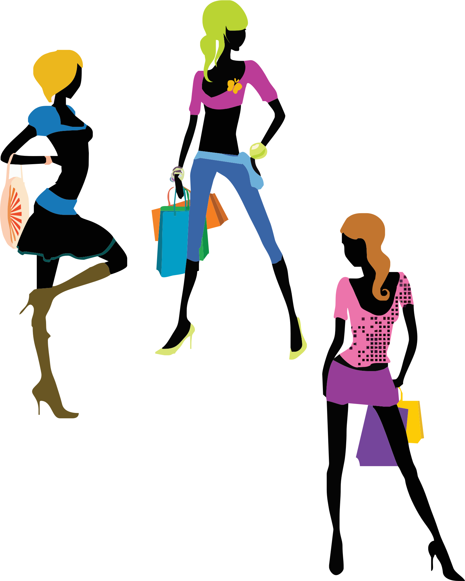 Fashion Shopping Girl Clipart - Fashion Png Transparent (1554x1943)