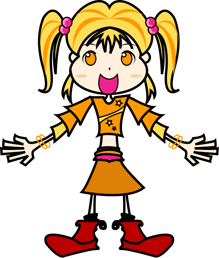 Yellow Girl Clip Art - Yellow Girl Clipart (763x900)