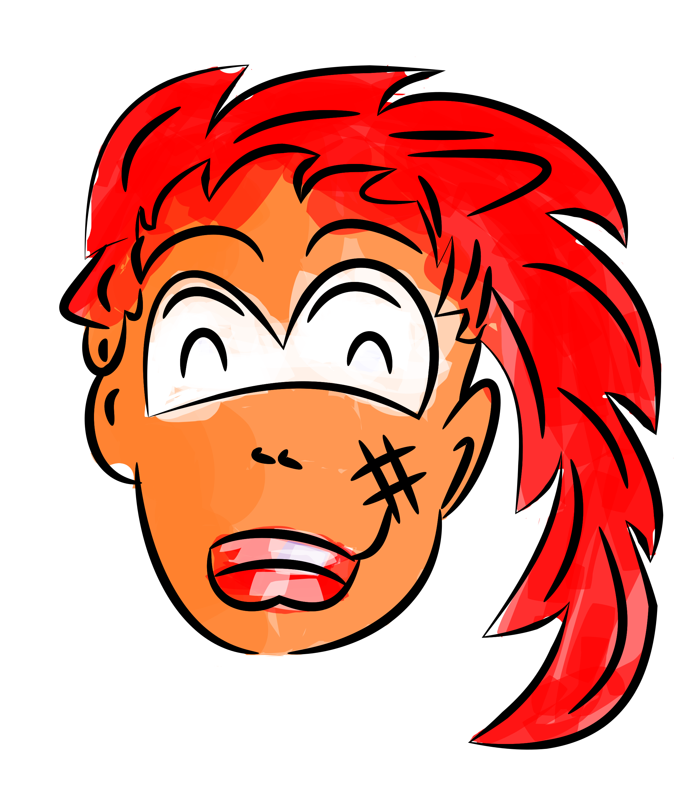 Anime Girl Clip Art - Face (2400x3394)