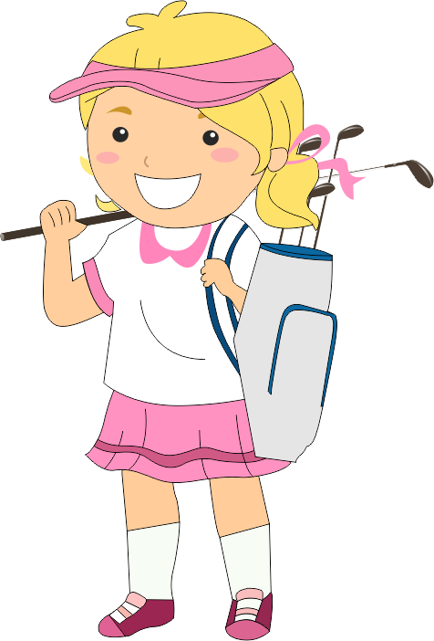 Kids In Golf - Kids Golf Clipart Png (476x702)