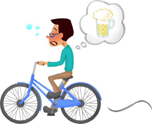 Drunk Man Riding Bicycle - 自転車 に 乗る イラスト (490x400)