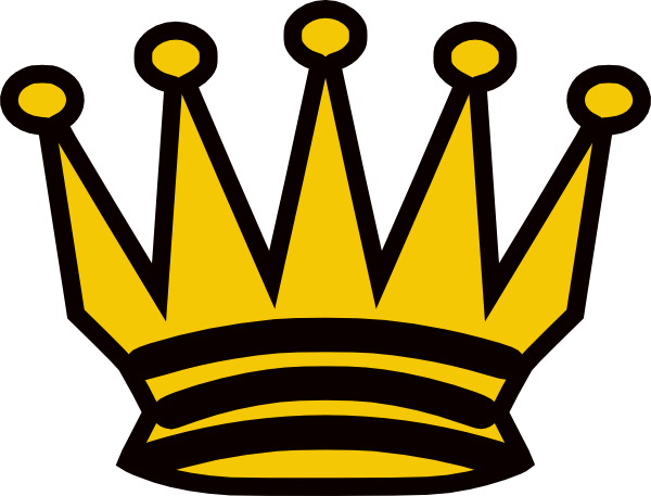 Black And Yellow Crown Clip Art - Yellow Cartoon Crown (600x457)