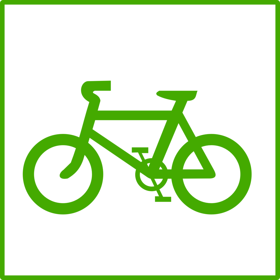 Illustration Of A Bicycle - Green Bicycle Icon (958x958)