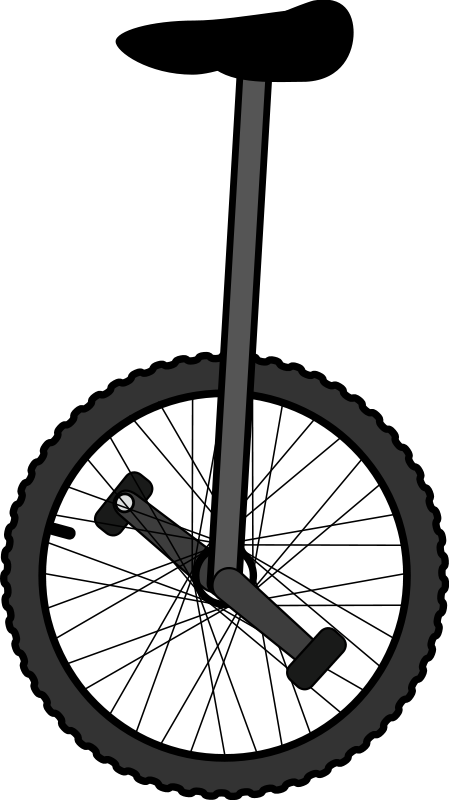 Unicycle Clipart - Unicycle Clipart Black And White (449x800)
