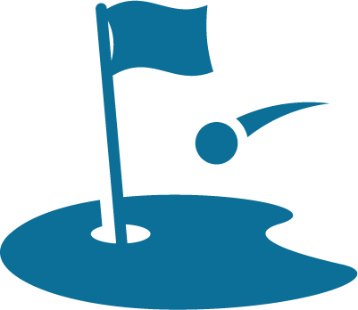 Golf Courses - Blue Golf Clip Art (401x348)