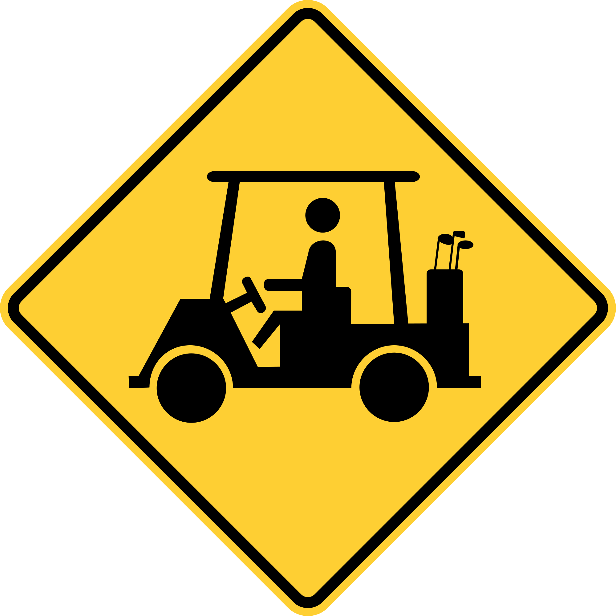 Golf Cart Sign Png Clipart - Construction Signs (2000x2000)