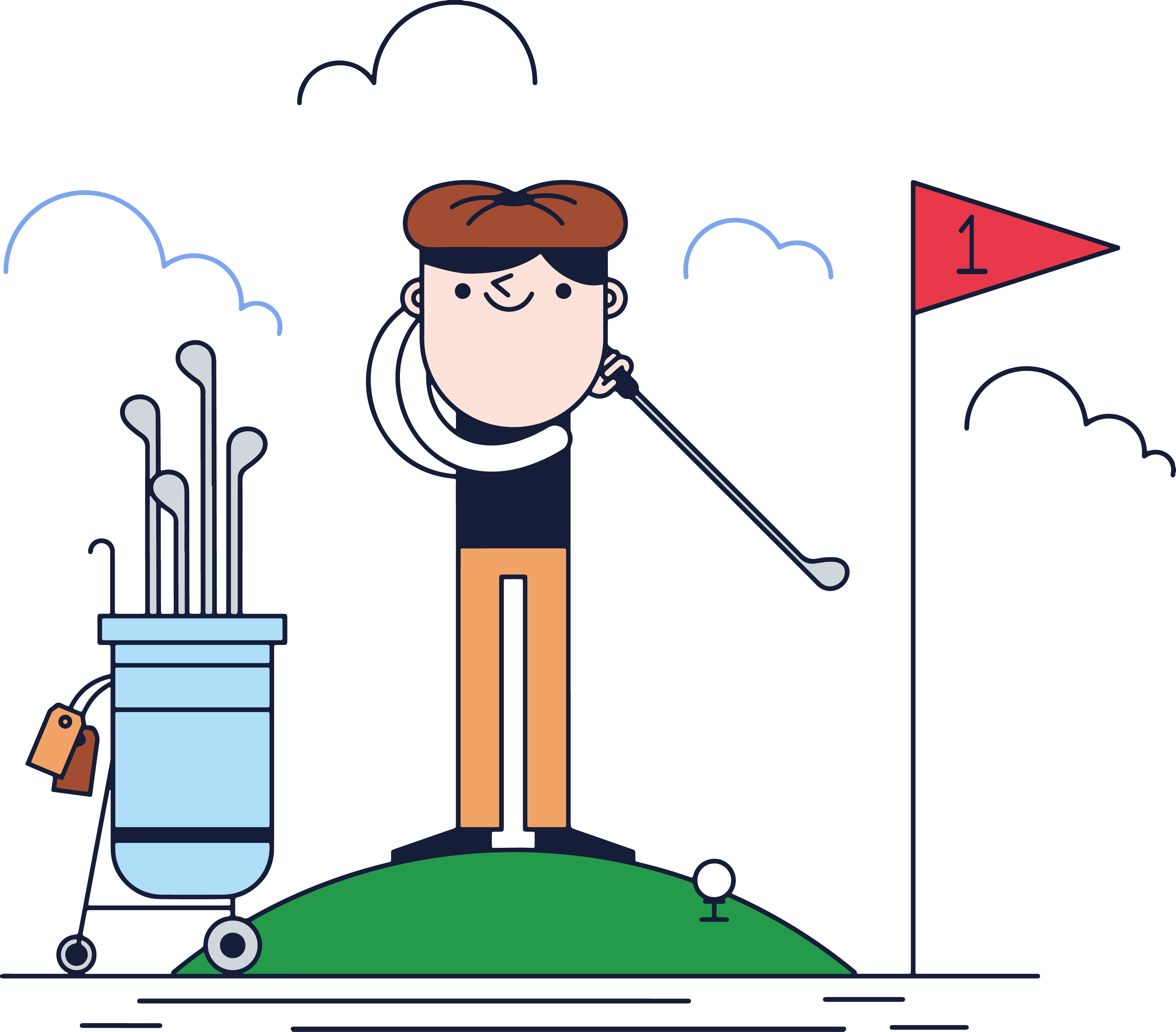 Golf Club Golfer Clip Art - Golf Club Golfer Clip Art (3608x3165)