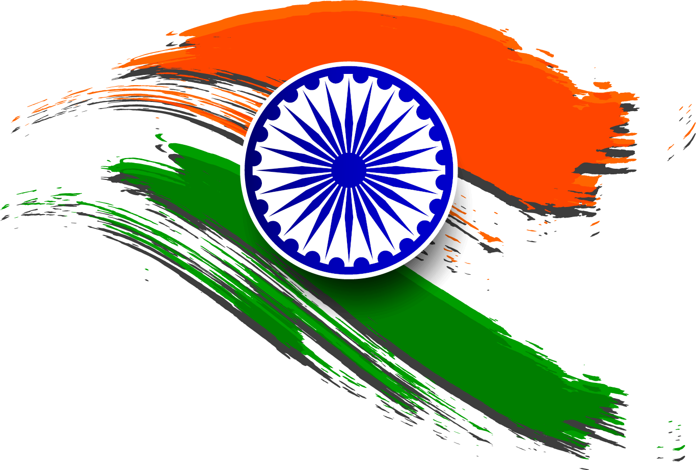 Flag Of India Republic Day Clip Art - Indian Flag Clipart Png (1366x922)