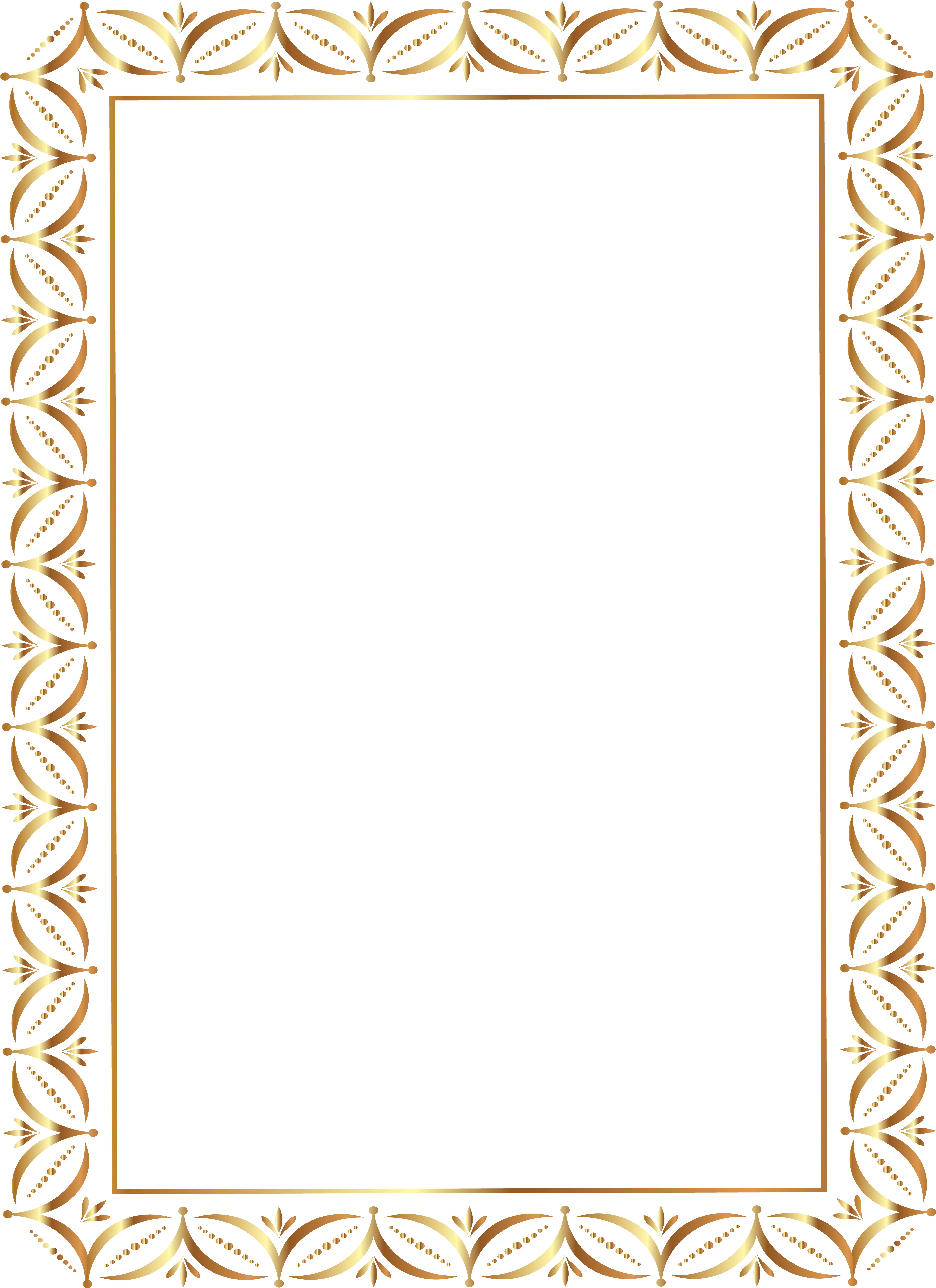 Gold Border Frame Transparent Png Clip Art Image - Transparent Border Frame Png (5814x8000)