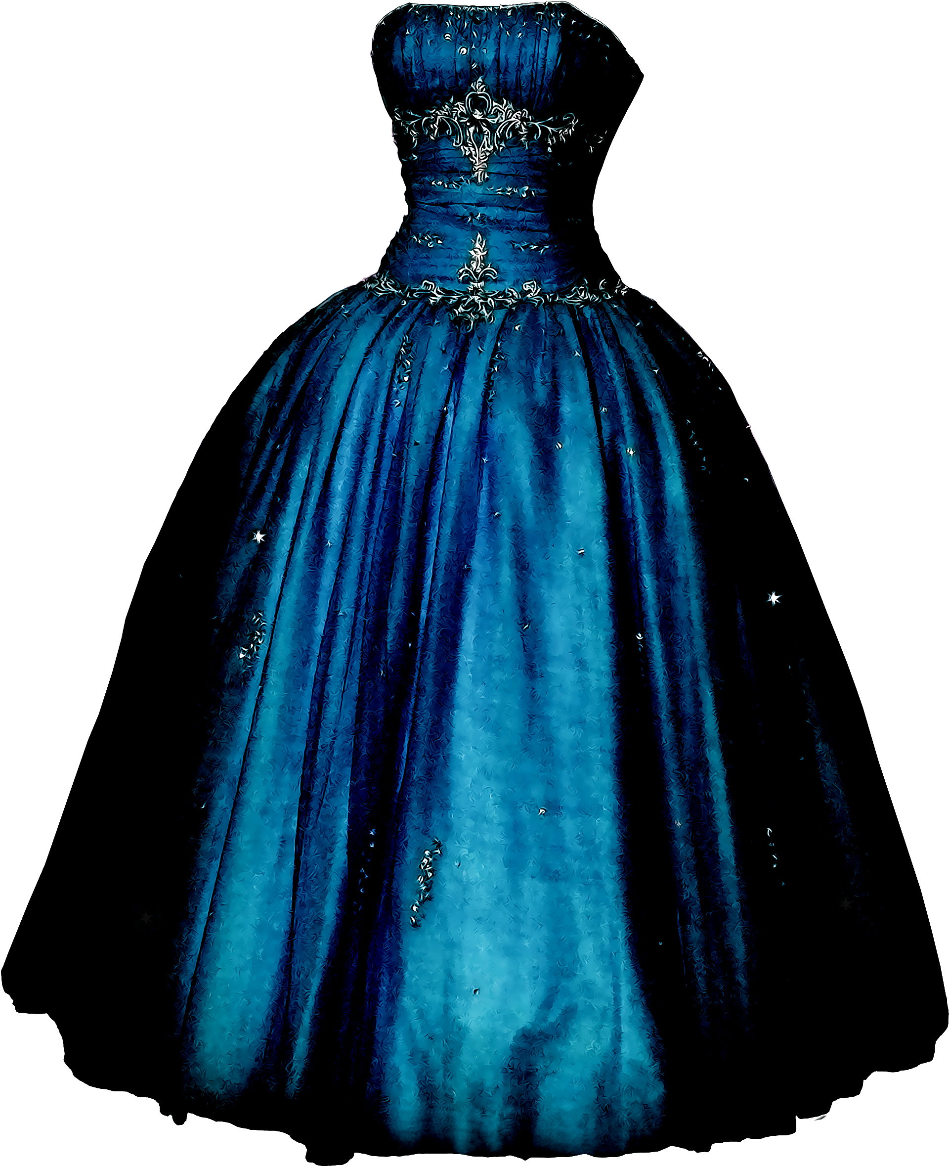 Dress Gown Blue Clip Art - Dress Gown Blue Clip Art (2732x3100)