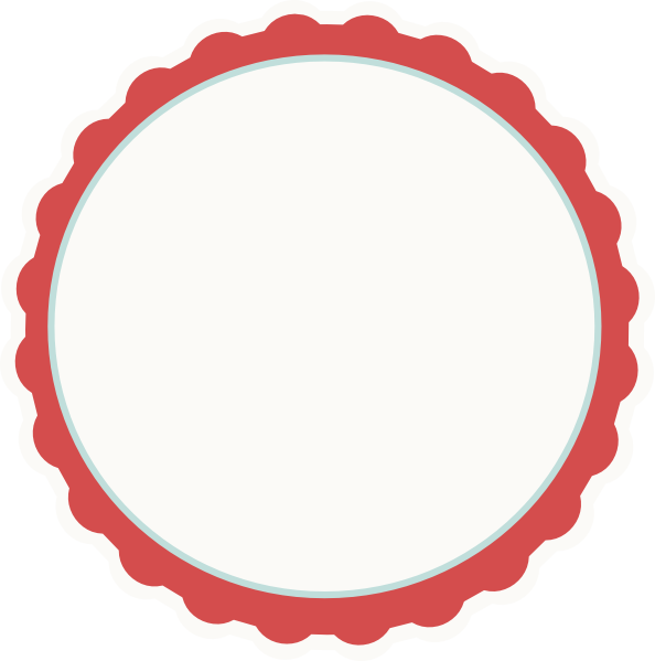 Scalloped Border Clip Art Clipartsco - Red Circle Frame Png (594x599)