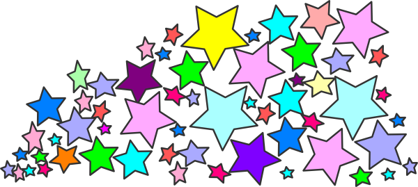 Star Clusters Border Clip Art Page Pics About Space - Colorful Stars Clipart (600x269)