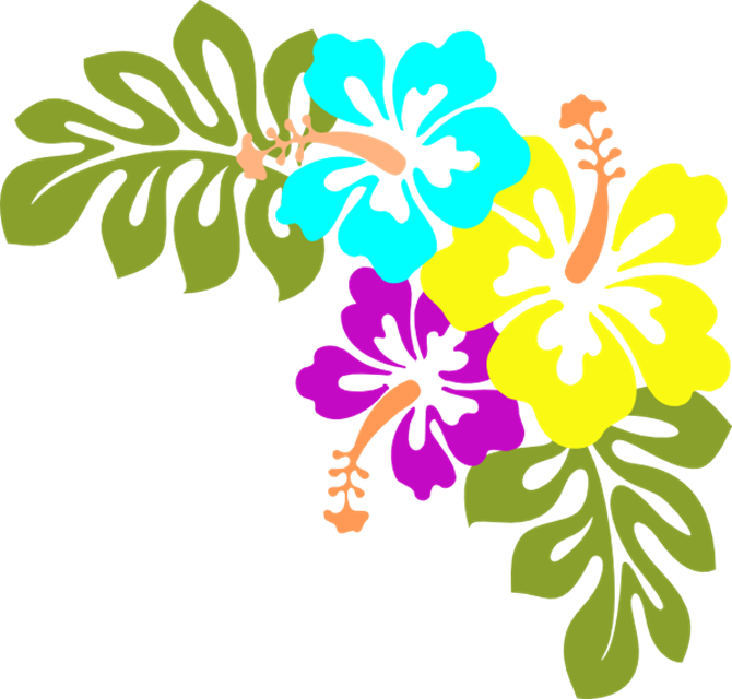 Clipart Flower Free Hawaiian - Hawaiian Flowers Clip Art (670x640)
