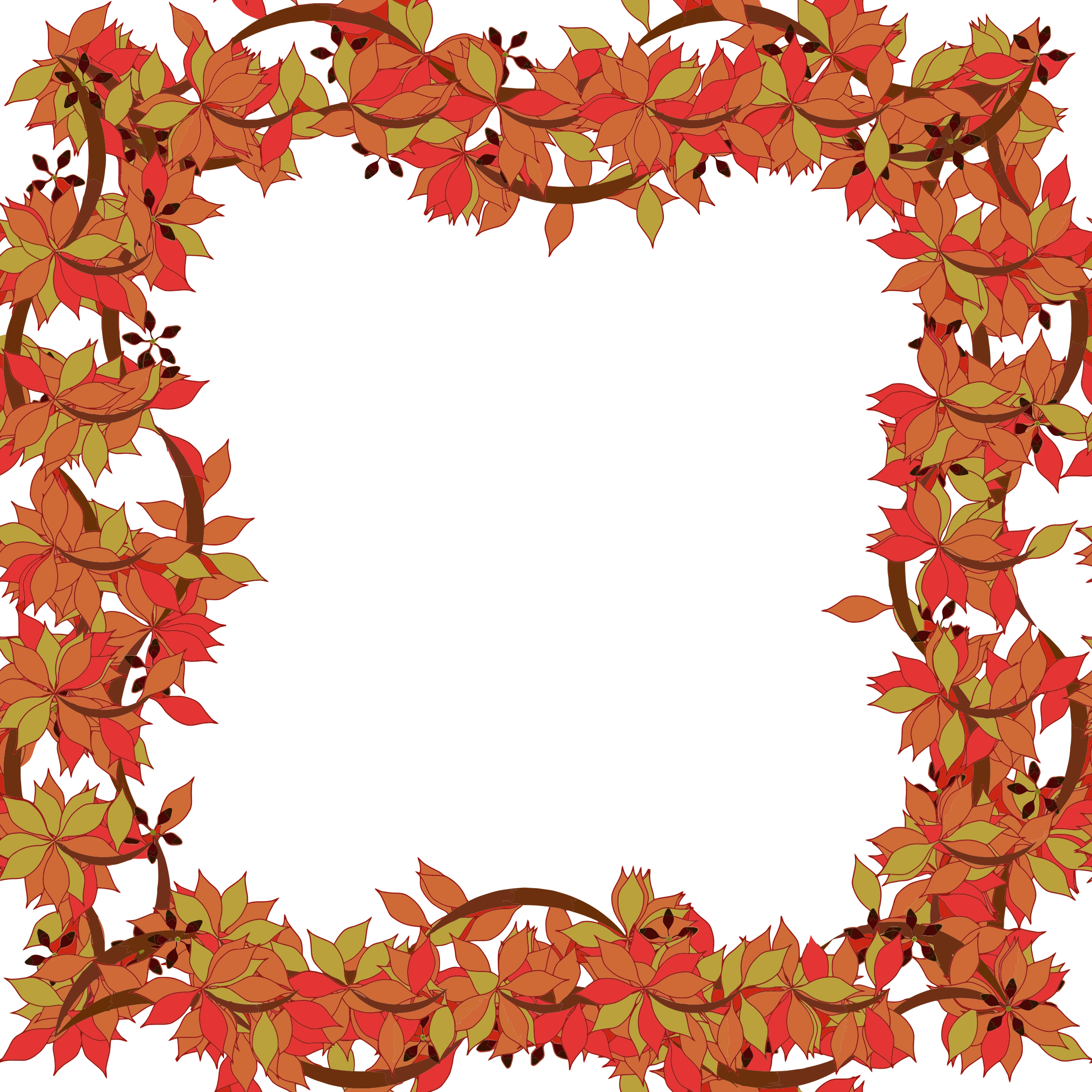 Flowers Clip Art Border Png - Png Transparent Frame Floral (2400x2400)