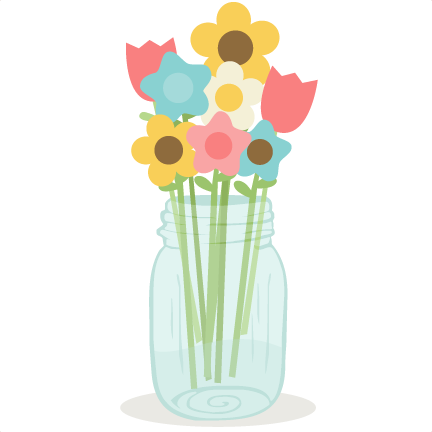Flowers In Mason Jar Svg Cutting Files Doodle Cut Files - Flowers Mason Jar Png (432x432)