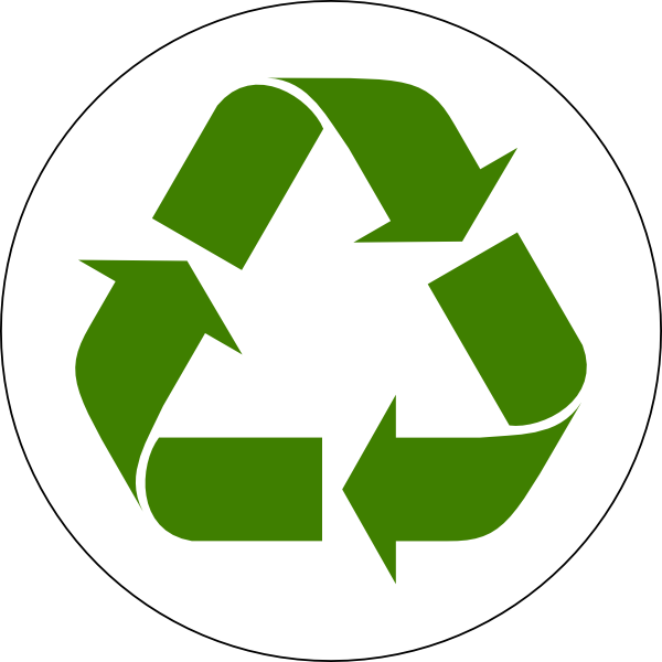 Green Recycled Symbol Clip Art - Green Recycle Logo Vector (600x600)