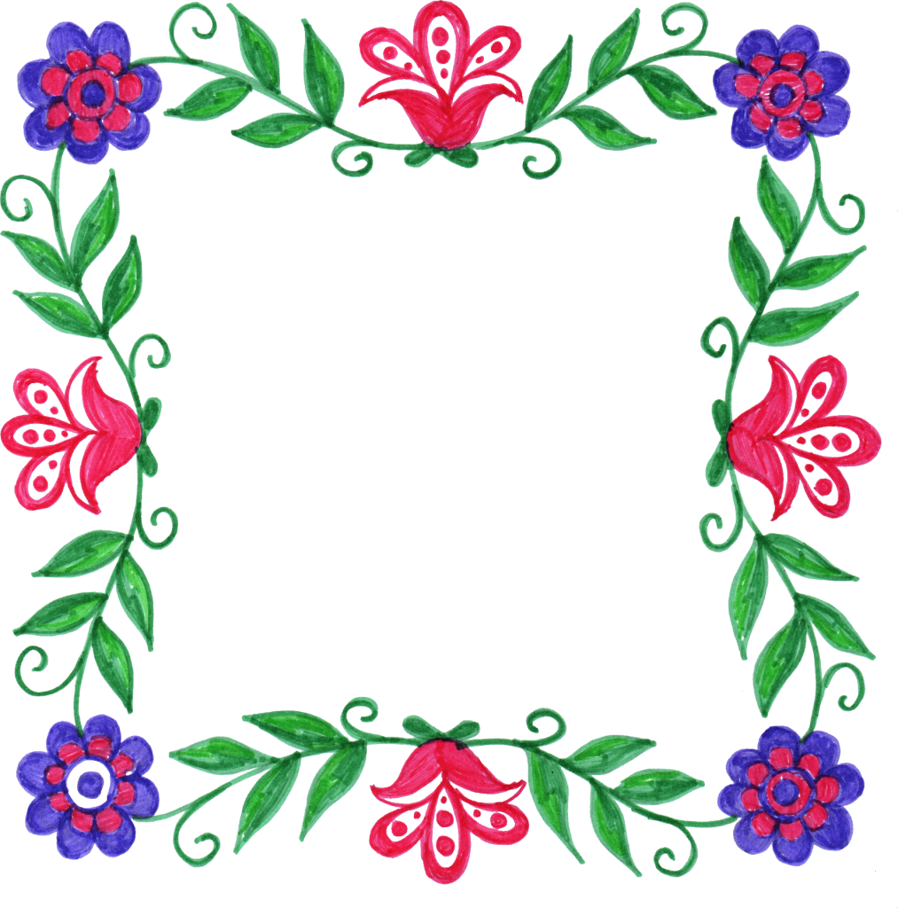 1718 × 1684 Px - Flower Square Frame Png (1013x1024)