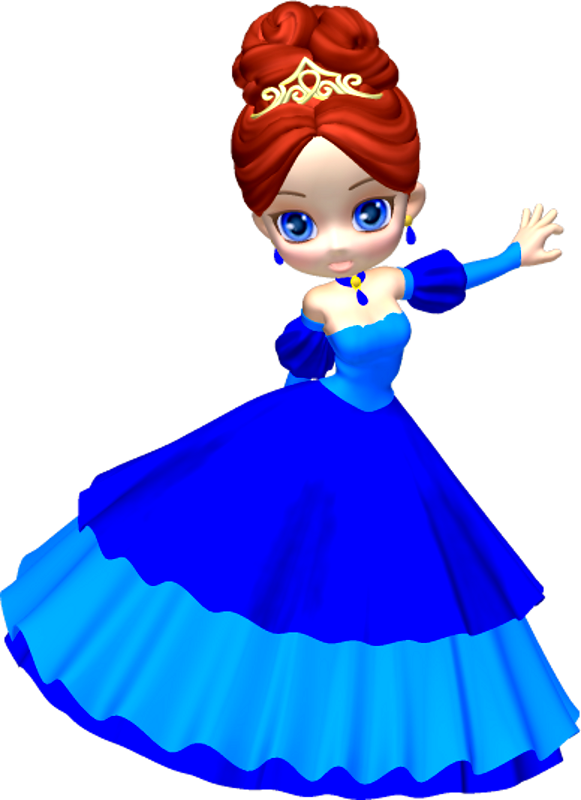 Princess In Blue Poser Png Clipart By Clipartcotttage - Princess Animated Clip Art (581x800)