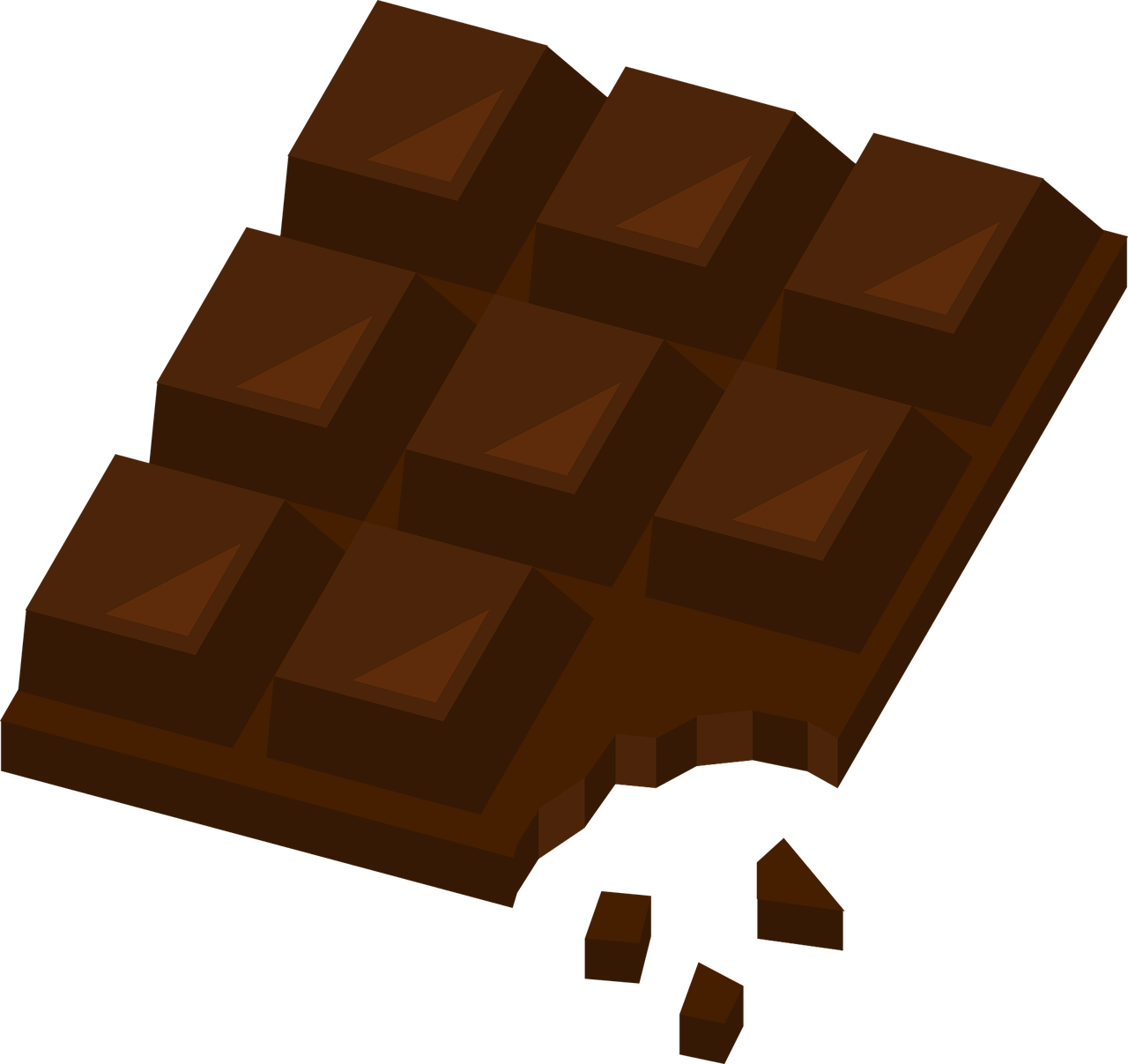 Chocolate, Sweet, Dessert, Cocoa, Candy - Dark Chocolate Vector Png (1280x1207)