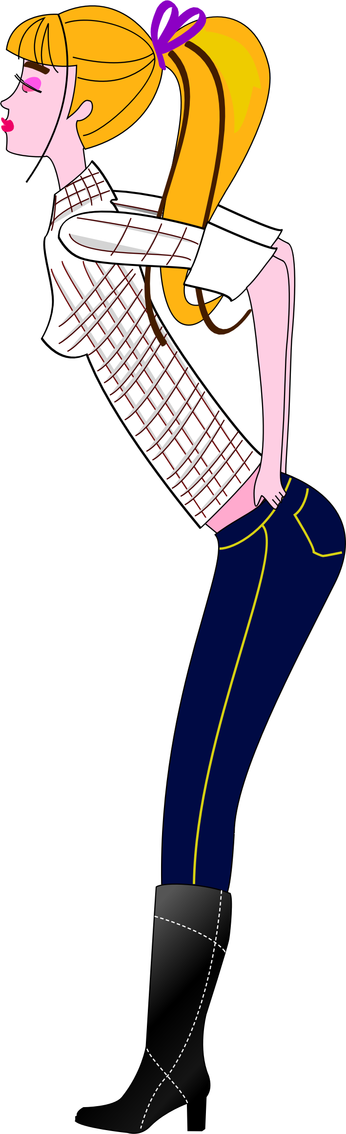This Free Icons Png Design Of Girl Jeans Dress/undress - Girls Jeans Clip Art (709x2320)