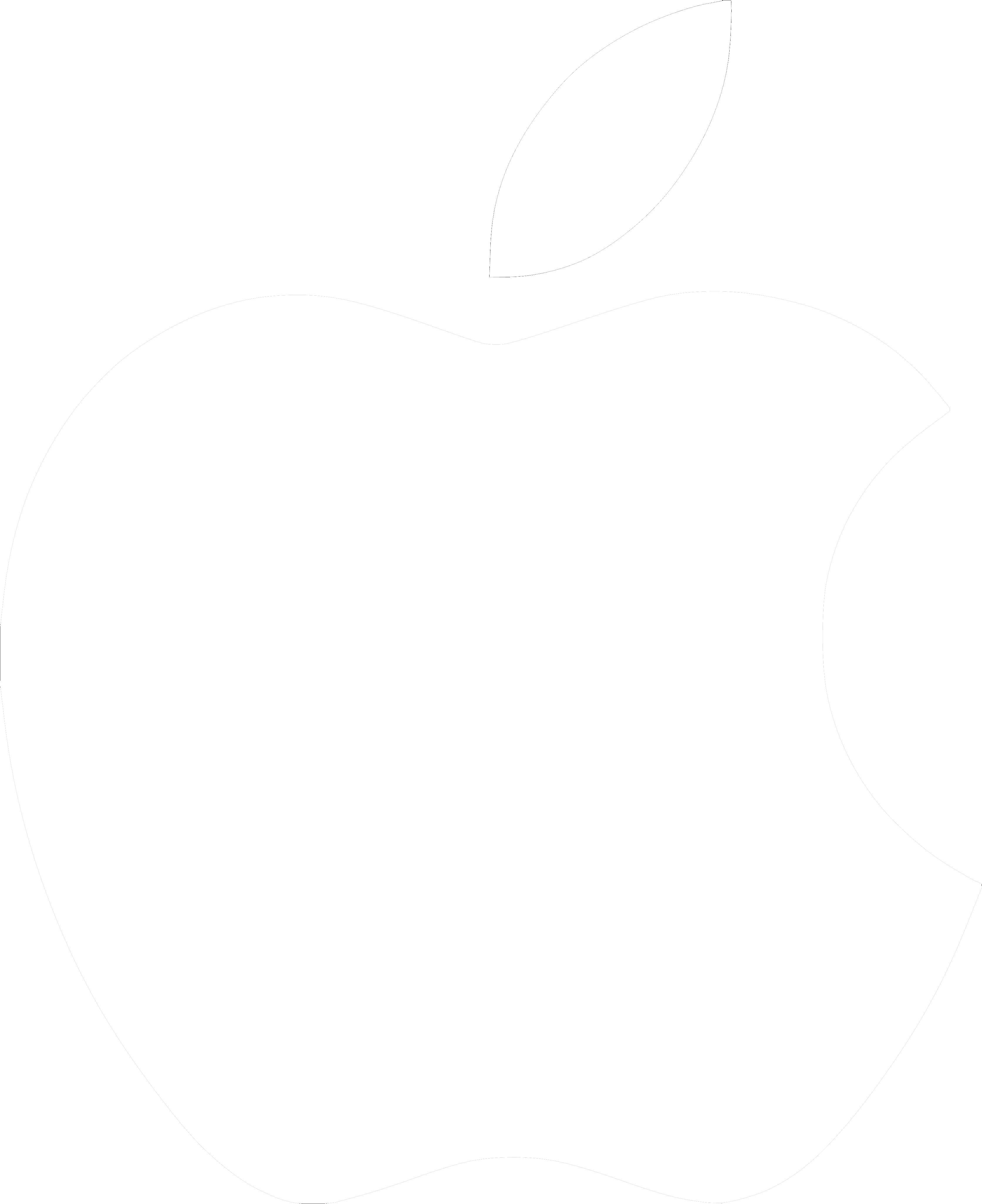White Apple Logo Transparent (3346x4104)