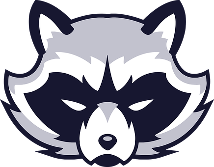Animal Face Logo Raccoon Vicious Wild Logo - Raccoon Clipart (436x340)
