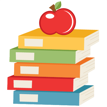 Apple On Books Svg Scrapbook Cut File Cute Clipart - Apple And Books Png (432x432)