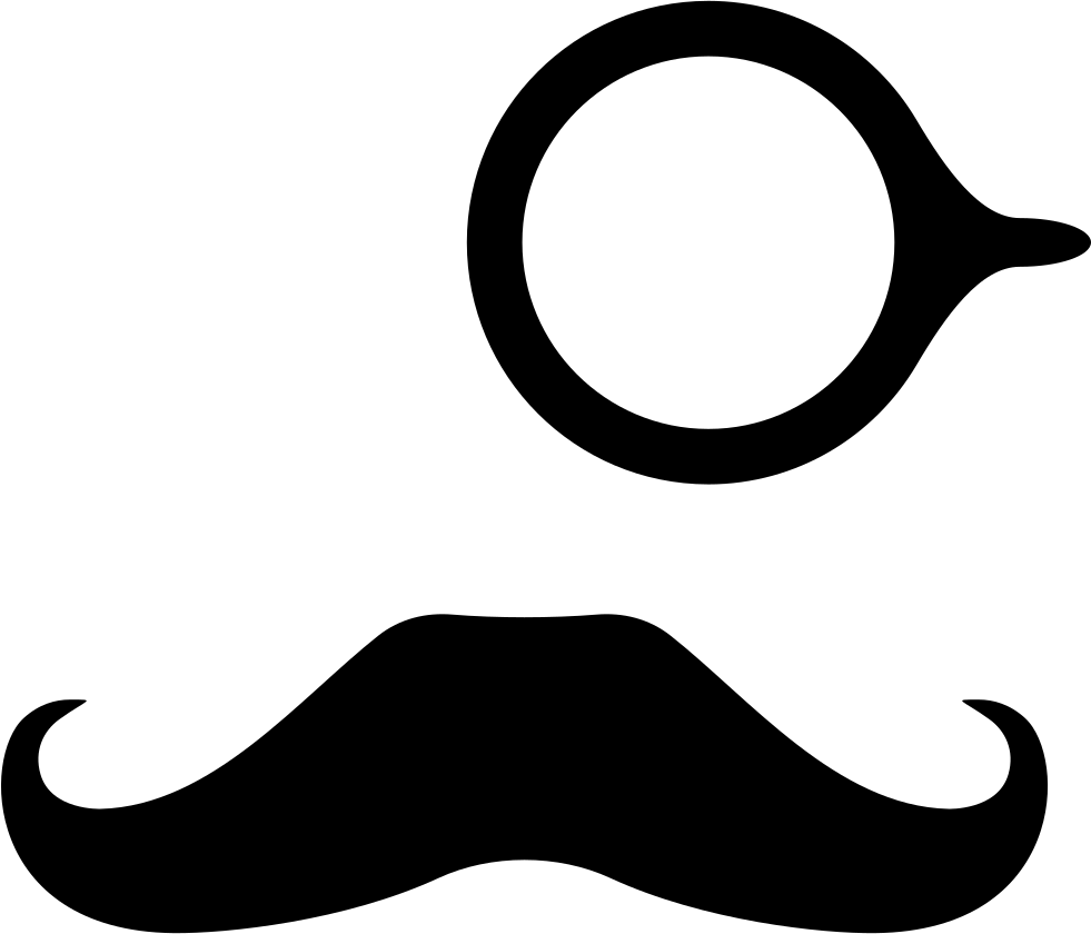 Monocle And Mustache Svg Png Icon Free Download - Eyeglass And Mustache (981x840)