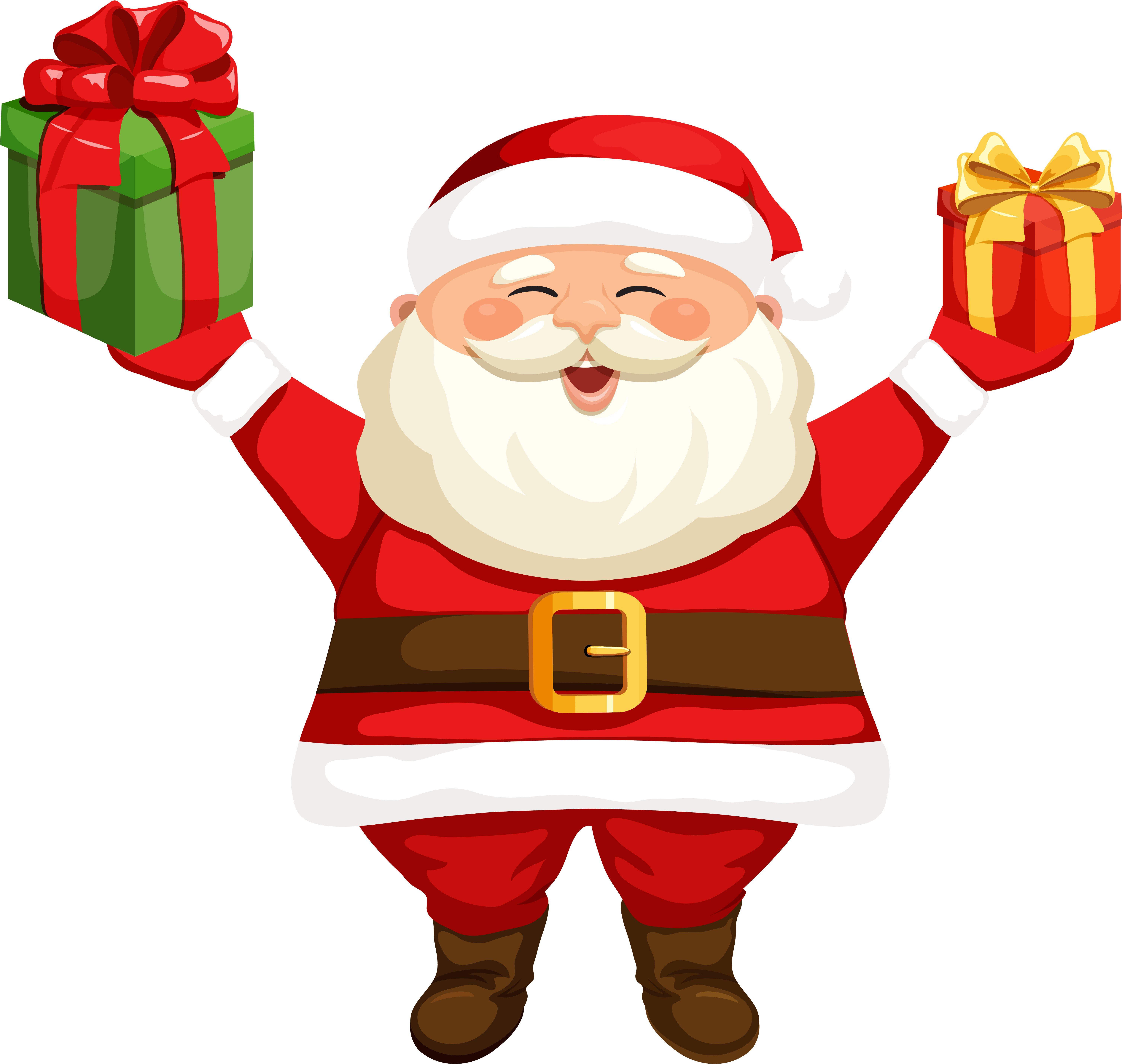 Santa's Bag Filled With Goodies - Santa Claus Gif Png (6184x5869)