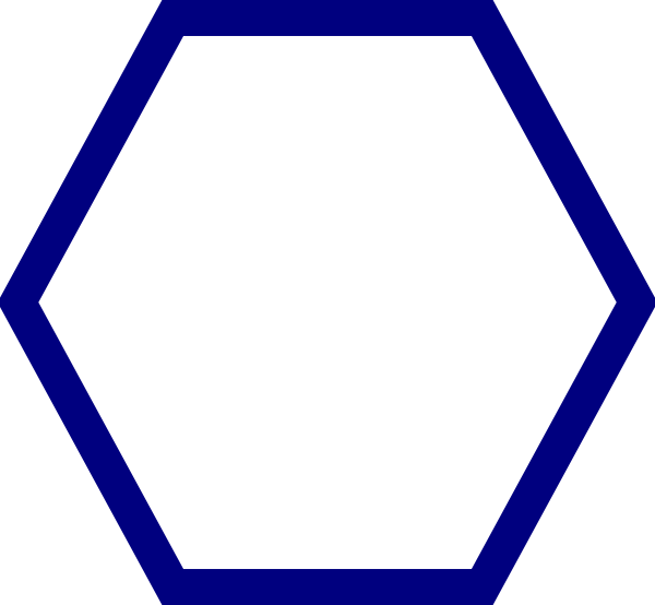 Blue Hexagon Hi - Hexagon Clipart (600x554)
