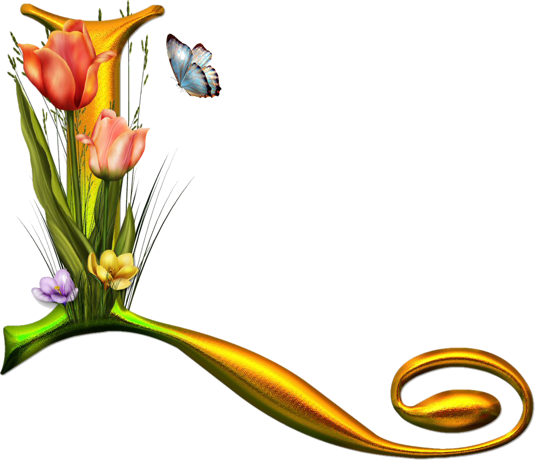 Bello Alfabeto Con Flores Y Mariposas - Dekorjinal Harf Dekoratif Yastık Kılıfı - 40x40 Cm (1050x902)