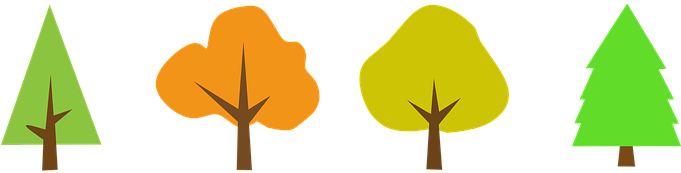 Drzewo, Drewno, Clipart, Naklejka - Minimal Trees Illustration (680x340)