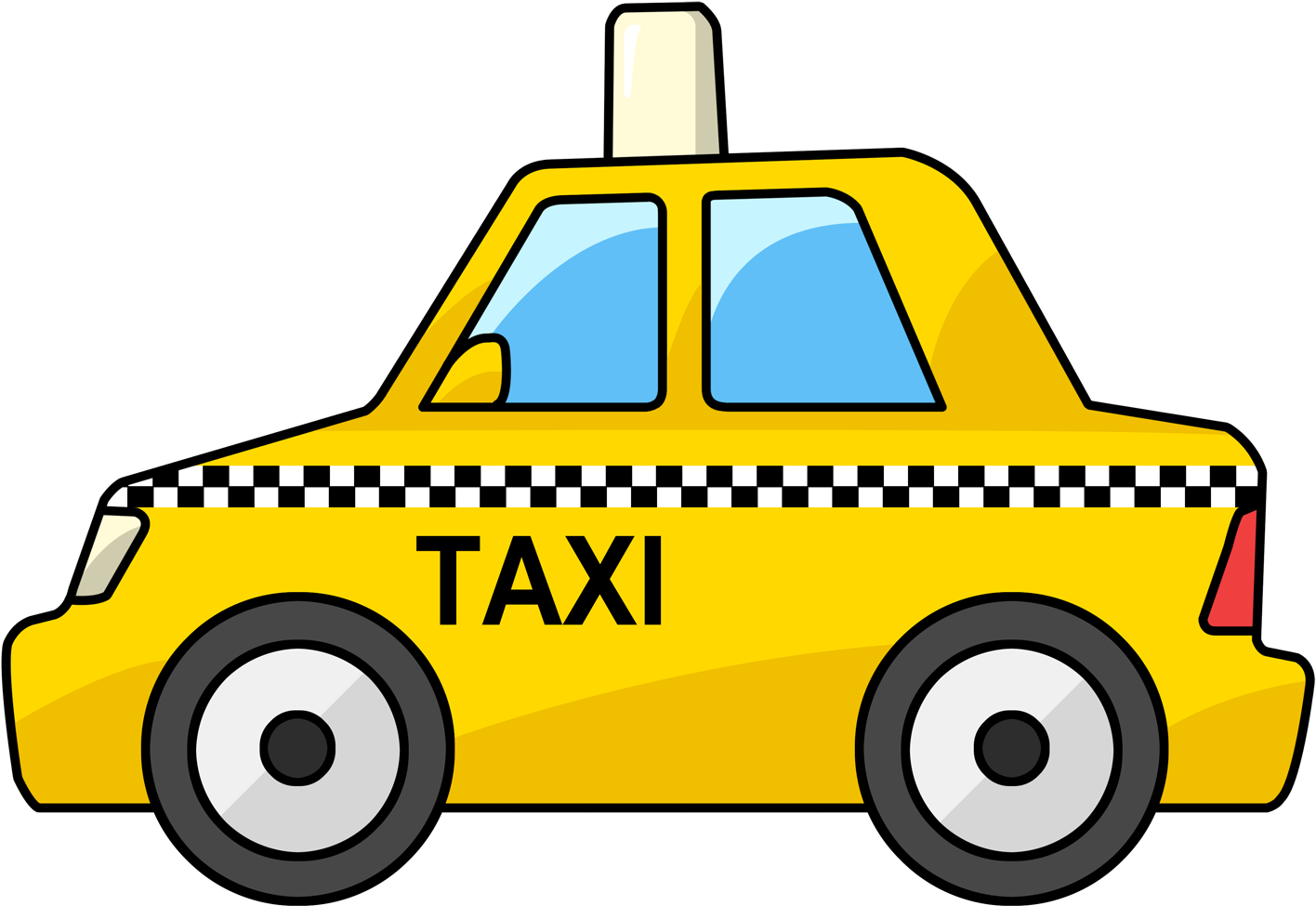 Free To Use &, Public Domain Taxi Clip Art - Cartoon Cab (1600x1200)
