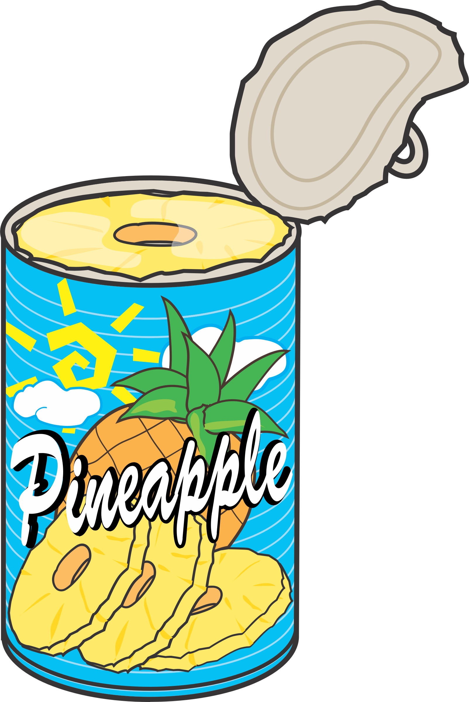 Big Image - Pineapple Can Clipart (1604x2400)