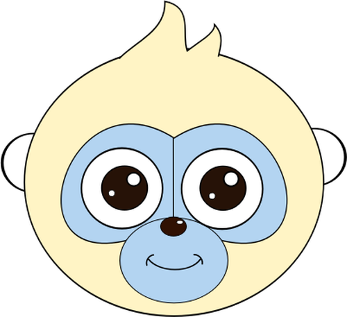 Monkey Head Vector Clip Art Public Domain Vectors - Gambar Kartun Kepala Monyet (819x750)