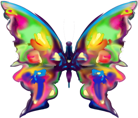Butterfly Rainbow Painting Color Clip Art - Butterfly Rainbow Painting Color Clip Art (600x450)