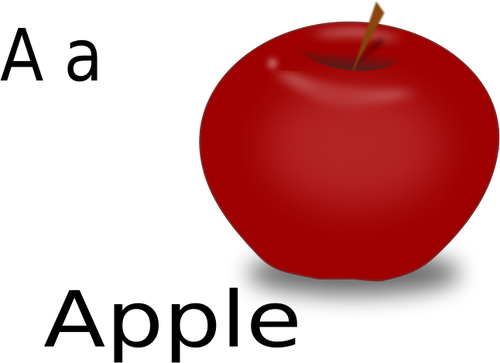 Vector Clip Art Of Letter Learning By Fruit Public - Apple Clipart (500x363)