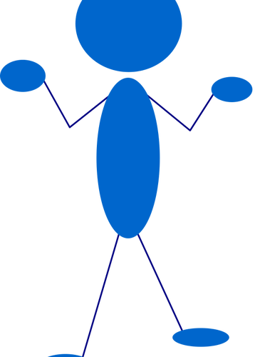 Vector Clip Art Of Blue Stick Man Questioning Public - Vector Clip Art Of Blue Stick Man Questioning Public (358x500)