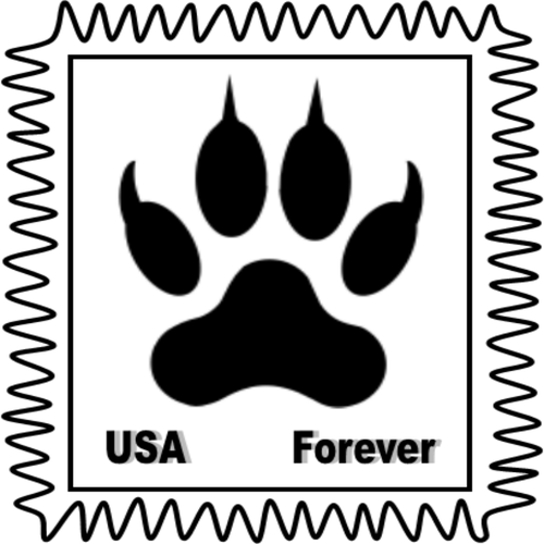 Vector Clip Art Of Flower Design Stamp Public Domain - Lion Footprint (500x500)