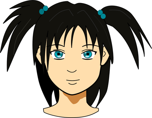 Anime Clipart - Girl Face Clip Art (500x388)