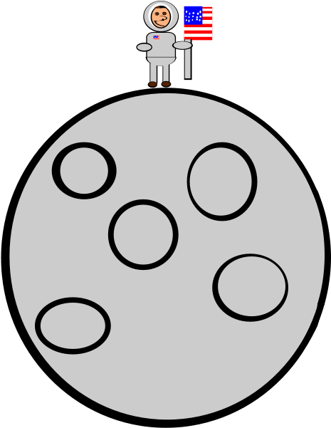 Vintage Man In The Moon Clipart Free Images - Neil Armstrong Easy Drawing (473x600)